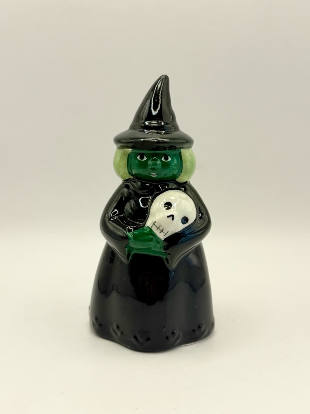 Hyde & EEK! Boutique Halloween Witch with Skull Ceramic Figurine 5”
